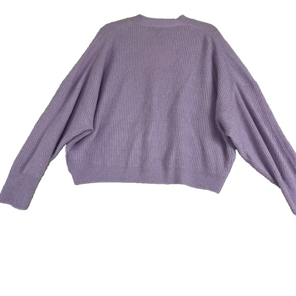 J Crew Cardigan Sweater Women 3X Purple Alpaca Wool V-Neck Button Up Crop Preppy - Picture 3 of 8